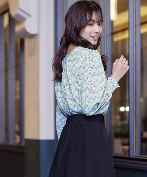 【洗える】2WAY花柄ブラウス（シャツ/ブラウス）｜Tiaclasse（ティアクラッセ）