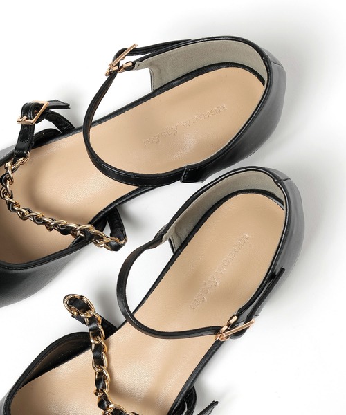 mysty woman（ミスティウーマン）の「チェーン付きパンプス 994071（パンプス・レディース・ブラック/アイボリー・MEDIUM/LARGE）」の12枚目の写真