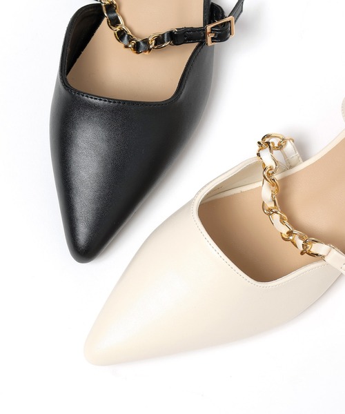 mysty woman（ミスティウーマン）の「チェーン付きパンプス 994071（パンプス・レディース・ブラック/アイボリー・MEDIUM/LARGE）」の14枚目の写真