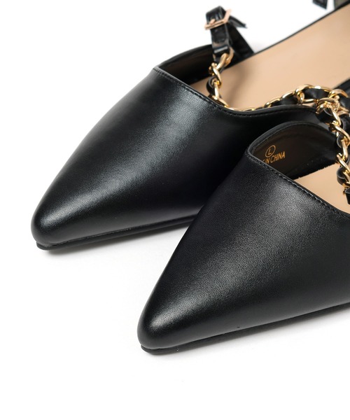 mysty woman（ミスティウーマン）の「チェーン付きパンプス 994071（パンプス・レディース・ブラック/アイボリー・MEDIUM/LARGE）」の8枚目の写真