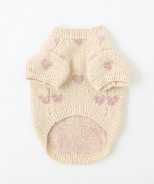 moncheri（モンシェリ）の「ハート柄ジャガードニットトップス（ペットウェア・レディース・モカ/アイボリー・S/L/XL/M/2M/XS）」の19枚目の写真