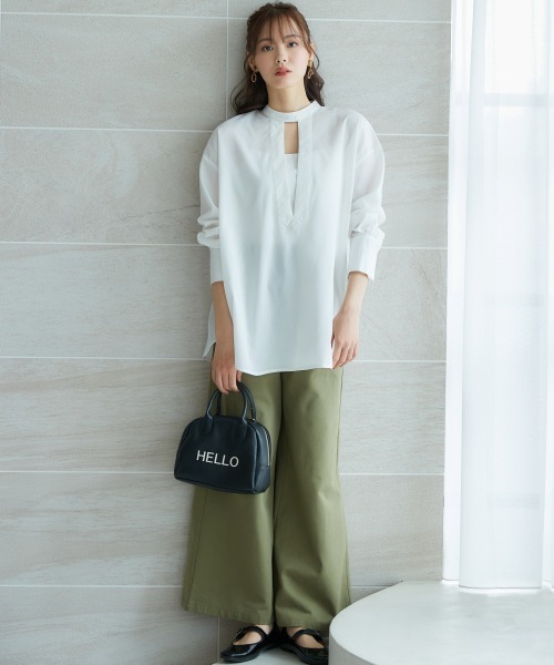 miclat（ミクラ）の「大きいサイズ　Iスリットボリュームシャツ　miclat（シャツ/ブラウス・レディース・ホワイト/ブルー・L/LL/3L/4L/5L）」の11枚目の写真