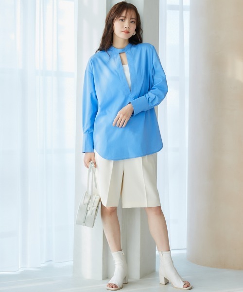 miclat（ミクラ）の「大きいサイズ　Iスリットボリュームシャツ　miclat（シャツ/ブラウス・レディース・ホワイト/ブルー・L/LL/3L/4L/5L）」の20枚目の写真