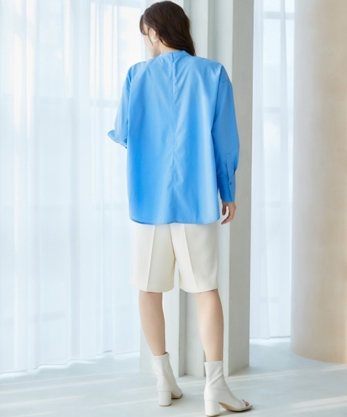 miclat（ミクラ）の「大きいサイズ　Iスリットボリュームシャツ　miclat（シャツ/ブラウス・レディース・ホワイト/ブルー・L/LL/3L/4L/5L）」の22枚目の写真