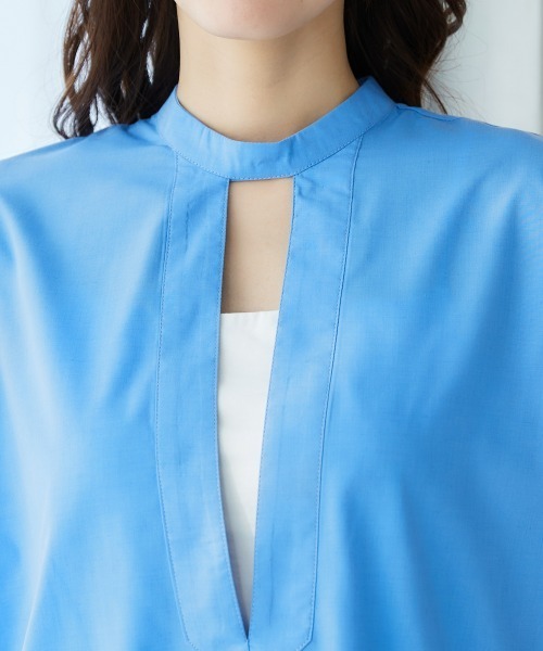 miclat（ミクラ）の「大きいサイズ　Iスリットボリュームシャツ　miclat（シャツ/ブラウス・レディース・ホワイト/ブルー・L/LL/3L/4L/5L）」の15枚目の写真