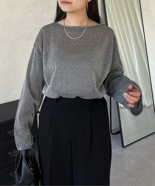 prose verse（プロズヴェール）の「ラメシアートップス（Tシャツ/カットソー・レディース・ピンク/シルバー/ブラック・MEDIUM）」の5枚目の写真