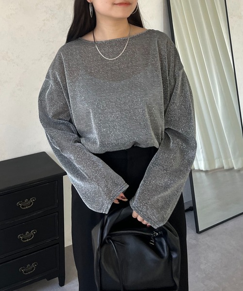 prose verse（プロズヴェール）の「ラメシアートップス（Tシャツ/カットソー・レディース・ピンク/シルバー/ブラック・MEDIUM）」の6枚目の写真