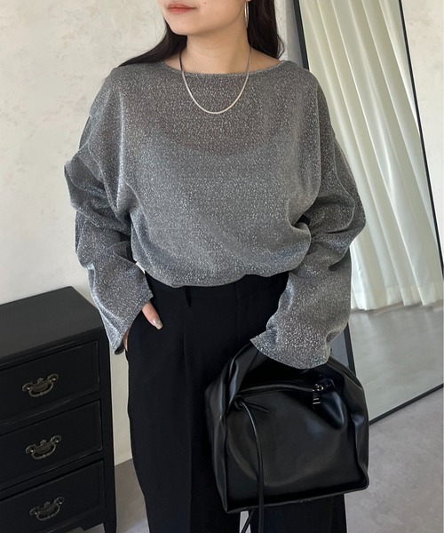 prose verse（プロズヴェール）の「ラメシアートップス（Tシャツ/カットソー・レディース・ピンク/シルバー/ブラック・MEDIUM）」の7枚目の写真