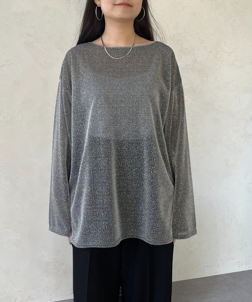 prose verse（プロズヴェール）の「ラメシアートップス（Tシャツ/カットソー・レディース・ピンク/シルバー/ブラック・MEDIUM）」の12枚目の写真