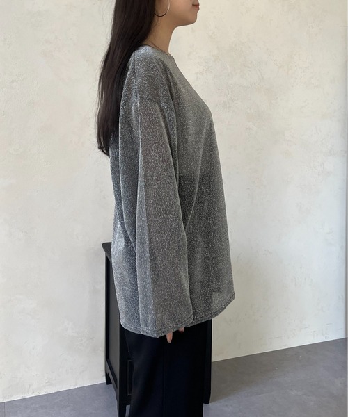 prose verse（プロズヴェール）の「ラメシアートップス（Tシャツ/カットソー・レディース・ピンク/シルバー/ブラック・MEDIUM）」の13枚目の写真