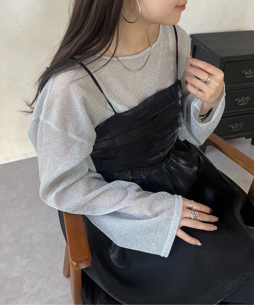 prose verse（プロズヴェール）の「ラメシアートップス（Tシャツ/カットソー・レディース・ピンク/シルバー/ブラック・MEDIUM）」の18枚目の写真