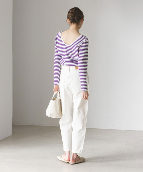 Le Minor（ルミノア）の「【Le minor】別注Uネックプルオーバー（Tシャツ/カットソー・レディース・ブラック/パープル・FREE）」の11枚目の写真