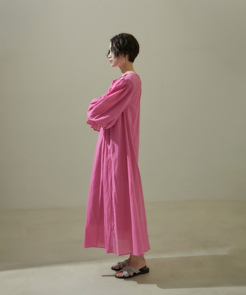 SALON adam et rope'（サロン アダム エ ロペ）の「【WEB限定】ハンドウィーブ2WAYワンピース/24SS【洗える】（ワンピース・レディース・オフホワイト/ブラック/ピンク/イエロー・FREE）」の9枚目の写真