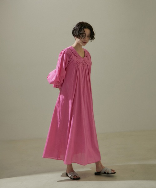 SALON adam et rope'（サロン アダム エ ロペ）の「【WEB限定】ハンドウィーブ2WAYワンピース/24SS【洗える】（ワンピース・レディース・オフホワイト/ブラック/ピンク/イエロー・FREE）」の15枚目の写真