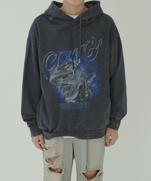 【セール】ハードグラフィック ヴィンテージライク スウェットプルパーカー（パーカー）｜improves（インプローブス）