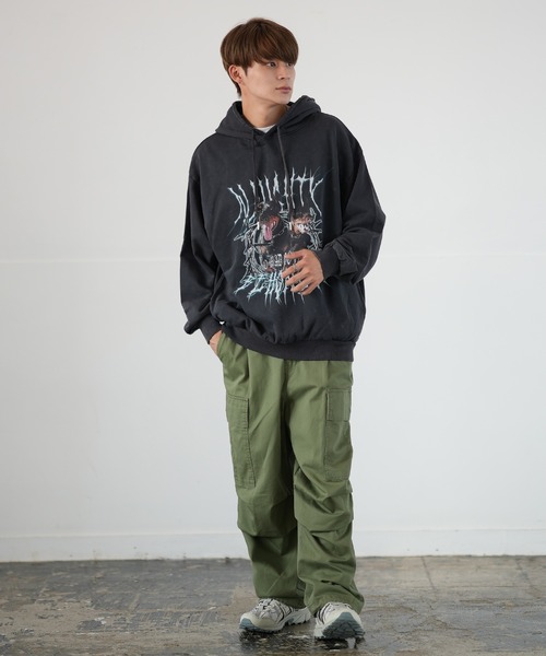 【セール】ハードグラフィック ヴィンテージライク スウェットプルパーカー（パーカー）｜improves（インプローブス）