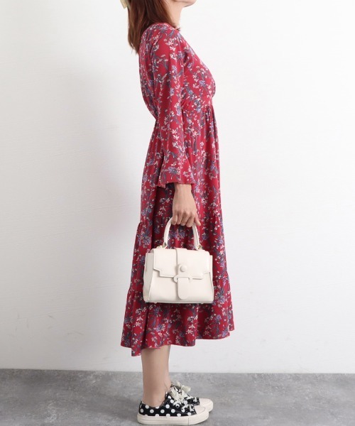 Miniministore(ミニミニストア)の「ティアードワンピース 長袖 ロングワンピ(ワンピース・レディース・アイボリー/ワインレッド/ブラック・M/L)」の17枚目の写真