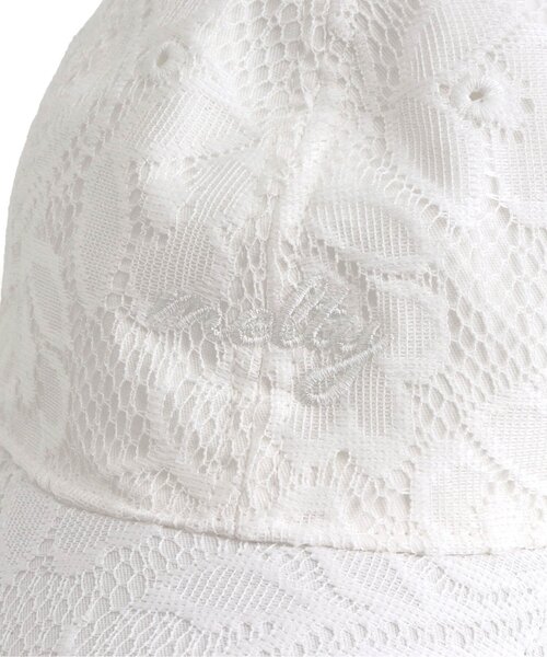 apres les cours（アプレレクール）の「レース・サテンロゴ刺繍キャップ（キャップ・キッズ・オフホワイト/ピンク/ネイビー・50/54/58）」の13枚目の写真