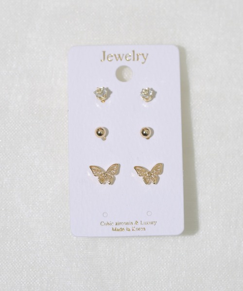 Peony（ピオニー）の「【Peony/ピオニー】/バタフライ3setピアス（ピアス（両耳用）・レディース・E/F/D/B/A/C・FREE）」の2枚目の写真