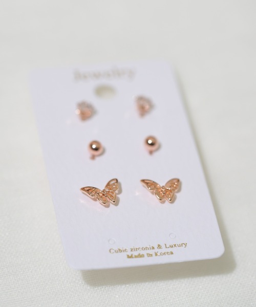 Peony（ピオニー）の「【Peony/ピオニー】/バタフライ3setピアス（ピアス（両耳用）・レディース・E/F/D/B/A/C・FREE）」の5枚目の写真
