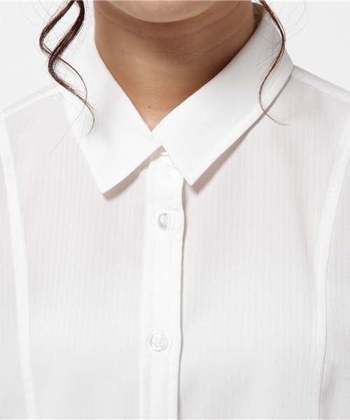 CAPRICIEUX LE'MAGE（カプリシューレマージュ）の「シャドーストライプオーバーシャツ（シャツ/ブラウス・レディース・ホワイト/ネイビー/キャメル・FREE）」の5枚目の写真