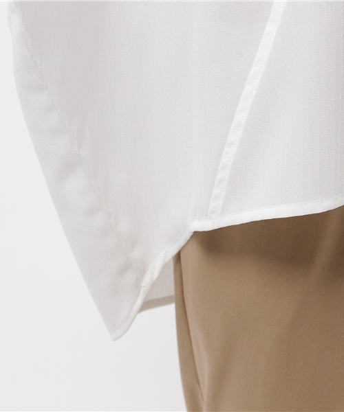 CAPRICIEUX LE'MAGE（カプリシューレマージュ）の「シャドーストライプオーバーシャツ（シャツ/ブラウス・レディース・ホワイト/ネイビー/キャメル・FREE）」の7枚目の写真