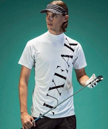 LUXEAKMPLUS（リュクスエイケイエムプラス）の「LUXEAKMPLUS(リュクスエイケイエムプラス)ゴルフ ロゴデザイン半袖モックネックTシャツ（Tシャツ/カットソー）」