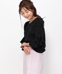 ■2024春夏新作■袖ラッフルブラウス/MM418121