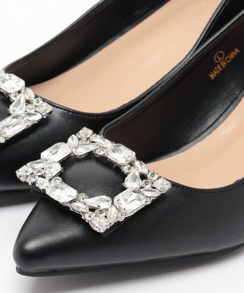 mysty woman（ミスティウーマン）の「スクエアビジューパンプス 109256（パンプス・レディース・ブラック/ベージュ・MEDIUM/LARGE）」の13枚目の写真