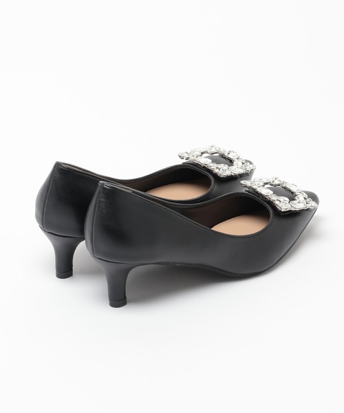 mysty woman（ミスティウーマン）の「スクエアビジューパンプス 109256（パンプス・レディース・ブラック/ベージュ・MEDIUM/LARGE）」の10枚目の写真