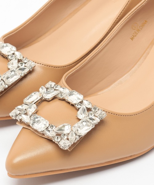 mysty woman（ミスティウーマン）の「スクエアビジューパンプス 109256（パンプス・レディース・ブラック/ベージュ・MEDIUM/LARGE）」の15枚目の写真