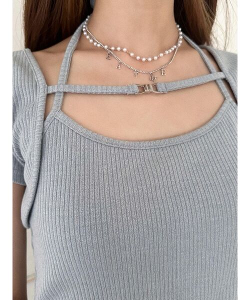 EATME（イートミー）の「キャミセットリブTOP（ニット/セーター・レディース・ブラック/ベージュ/ブルー・FREE）」の6枚目の写真