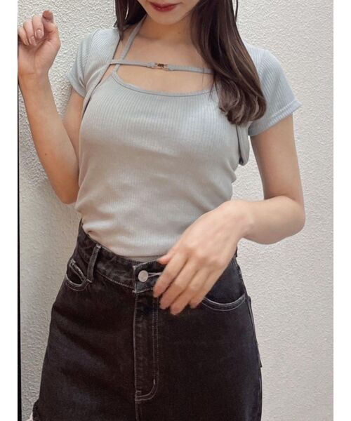 EATME（イートミー）の「キャミセットリブTOP（ニット/セーター・レディース・ブラック/ベージュ/ブルー・FREE）」の15枚目の写真