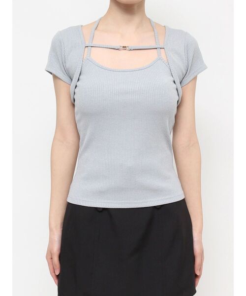 EATME（イートミー）の「キャミセットリブTOP（ニット/セーター・レディース・ブラック/ベージュ/ブルー・FREE）」の18枚目の写真