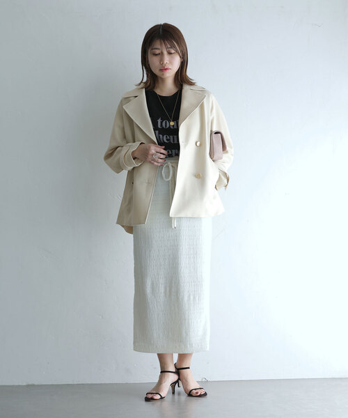 La TOTALITE（ラトータリテ）の「ミドルトレンチコート（トレンチコート・レディース・ネイビー/ベージュ・38/36）」の3枚目の写真