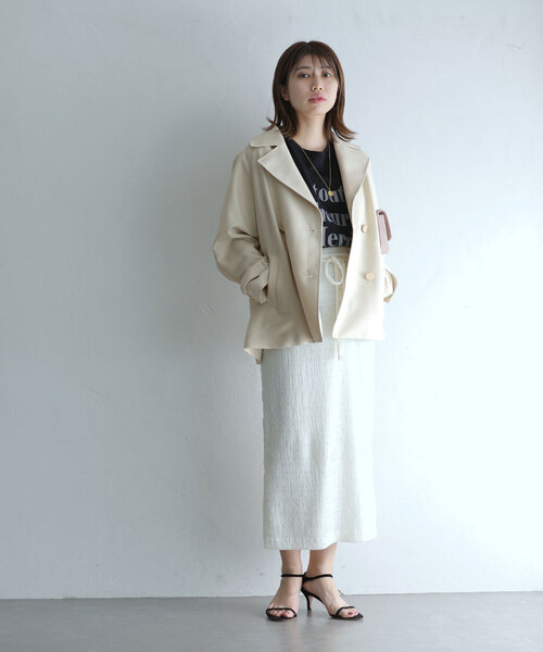 La TOTALITE（ラトータリテ）の「ミドルトレンチコート（トレンチコート・レディース・ネイビー/ベージュ・38/36）」の4枚目の写真