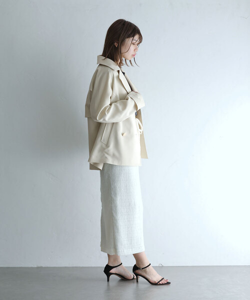 La TOTALITE（ラトータリテ）の「ミドルトレンチコート（トレンチコート・レディース・ネイビー/ベージュ・38/36）」の5枚目の写真