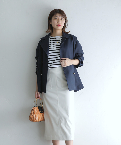 La TOTALITE（ラトータリテ）の「ミドルトレンチコート（トレンチコート・レディース・ネイビー/ベージュ・38/36）」の10枚目の写真