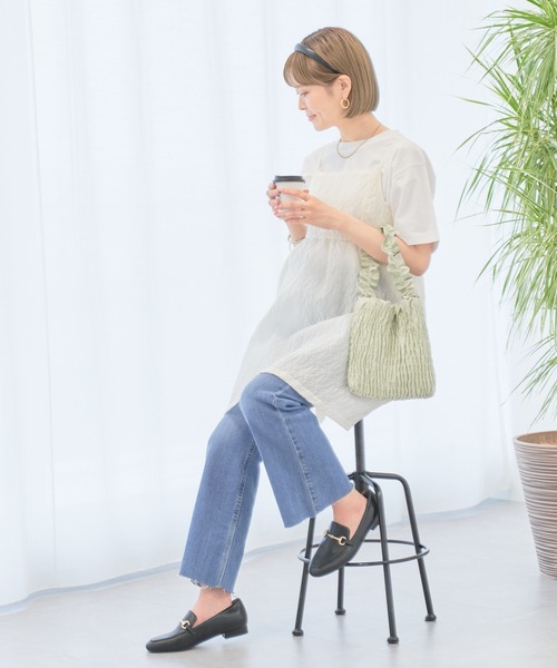 earth music&ecology(アースミュージックアンドエコロジー)の「ぽこぽこフラワーキャミチュニック(チュニック・レディース・ブラック/サックスブルー/アイボリー・FREE)」の19枚目の写真