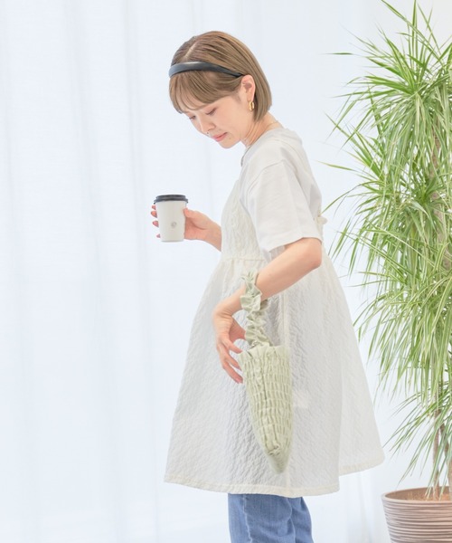 earth music&ecology(アースミュージックアンドエコロジー)の「ぽこぽこフラワーキャミチュニック(チュニック・レディース・ブラック/サックスブルー/アイボリー・FREE)」の15枚目の写真