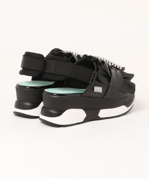 YOSUKE（ヨースケ）の「【YOSUKE】厚底フリルサンダル 4450033（サンダル・レディース・ブラック/ライトグリーン/ピンク/ホワイト/ネイビー/シルバー/シャンパン・22.5cm/23.0cm/23.5cm/24.0cm/24.5cm）」の8枚目の写真