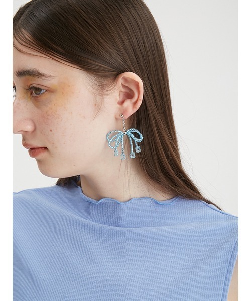 FURFUR(ファーファー)の「リボンピアス(ピアス(両耳用)・レディース・クリア/ブルー/レッド/ピンク・FREE)」の16枚目の写真