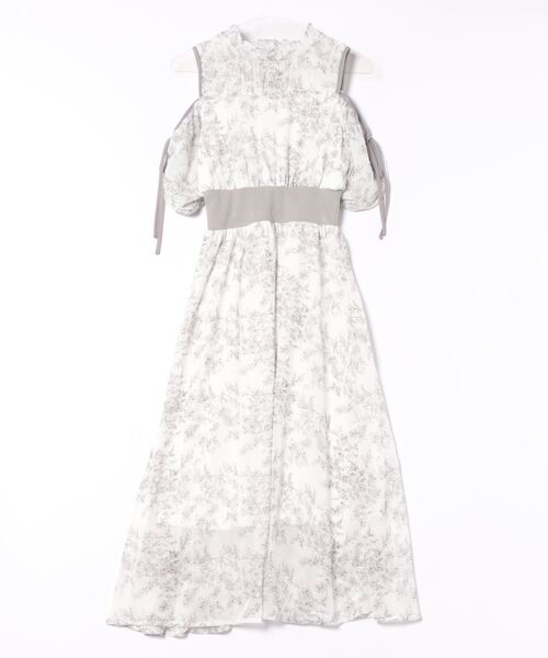 NOMAE（ノーマエ）の「カットアウトリボン花柄ワンピース（ワンピース・レディース・グレー系その他/ブルー系その他/ピンク系その他・FREE）」の4枚目の写真