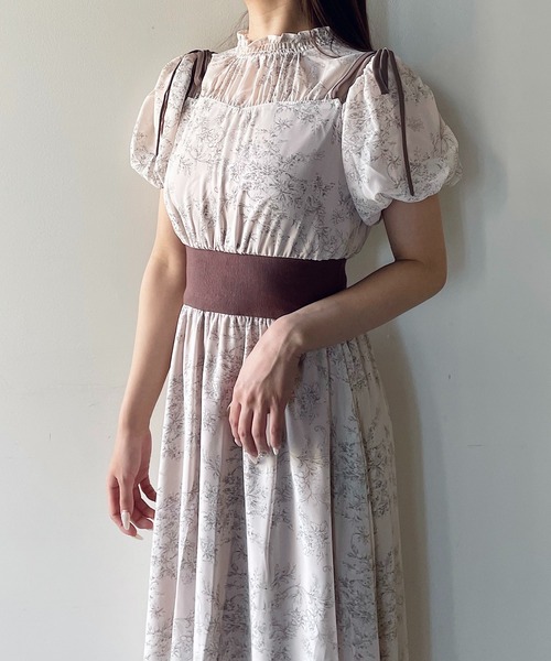 NOMAE（ノーマエ）の「カットアウトリボン花柄ワンピース（ワンピース・レディース・グレー系その他/ブルー系その他/ピンク系その他・FREE）」の15枚目の写真