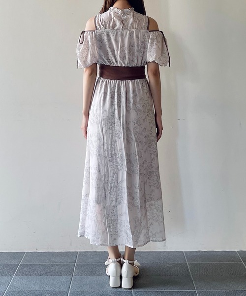 NOMAE（ノーマエ）の「カットアウトリボン花柄ワンピース（ワンピース・レディース・グレー系その他/ブルー系その他/ピンク系その他・FREE）」の21枚目の写真