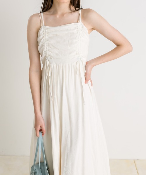 OLIVE des OLIVE（オリーブデオリーブ）の「ドロストリボンキャミワンピース（ワンピース・レディース・チェック/ブラック/オフホワイト/ブラック系その他・FREE）」の8枚目の写真