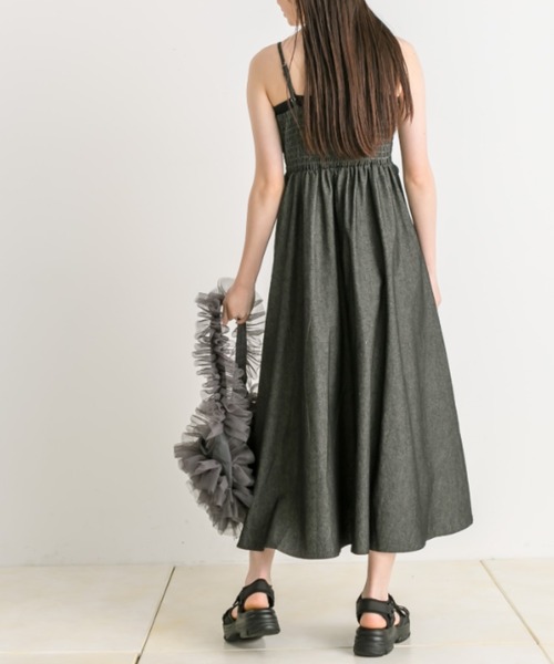 OLIVE des OLIVE（オリーブデオリーブ）の「ドロストリボンキャミワンピース（ワンピース・レディース・チェック/ブラック/オフホワイト/ブラック系その他・FREE）」の13枚目の写真