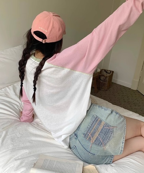 GEMEDA(ジェメダ)の「ししゅうポケットデザインショットパンツ(デニムパンツ・レディース・ライトブルー・S/M/L)」の7枚目の写真