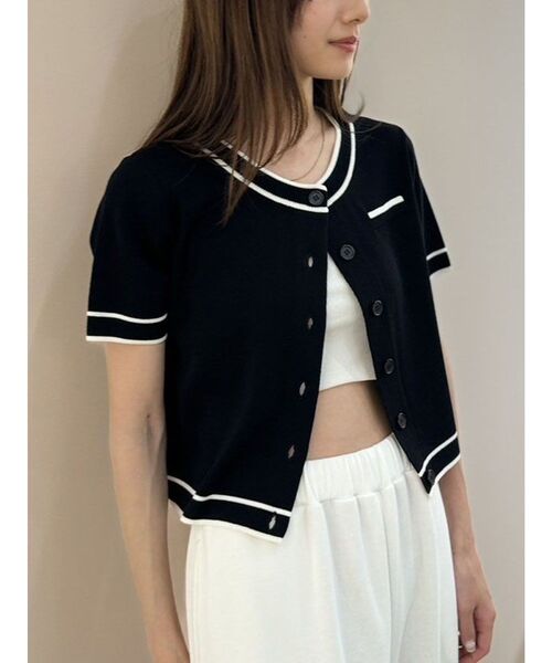 CALNAMUR（カルナムール）の「バイカラーニットカーディガン（カーディガン/ボレロ・レディース・ホワイト/レッド/ブラック・FREE）」の16枚目の写真