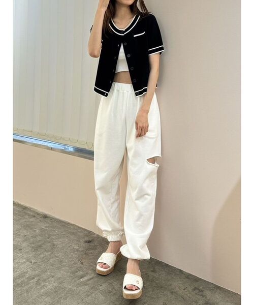 CALNAMUR（カルナムール）の「バイカラーニットカーディガン（カーディガン/ボレロ・レディース・ホワイト/レッド/ブラック・FREE）」の18枚目の写真